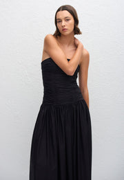 Strapless Drop Waist Dress - Black - Matteau